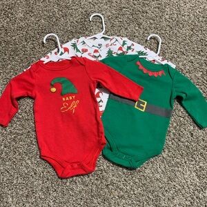 Festive Baby Elf One Piece Set - Red and Green